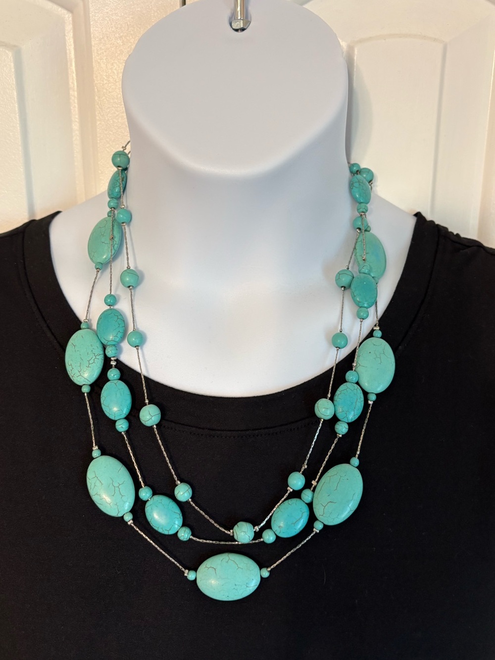 Turquoise Multi-Strand Beaded Necklace